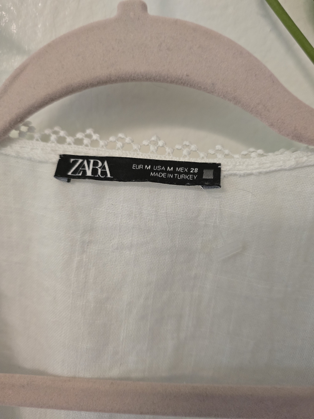 ZARA White V-Neck Peasant Blouse - Picture 3 of 5